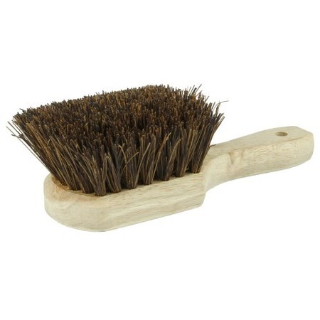 WEILER 8" Utility Scrub Brush, Palmyra Fill, Short Handle, Wood Block 72086